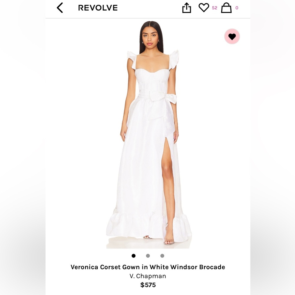 V. Chapman Veronica Corset Gown in White Windsor Brocade